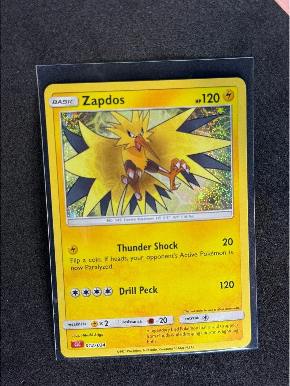 Zapdos Pokémon Card - Holo Rare 012/034 Charizard deck